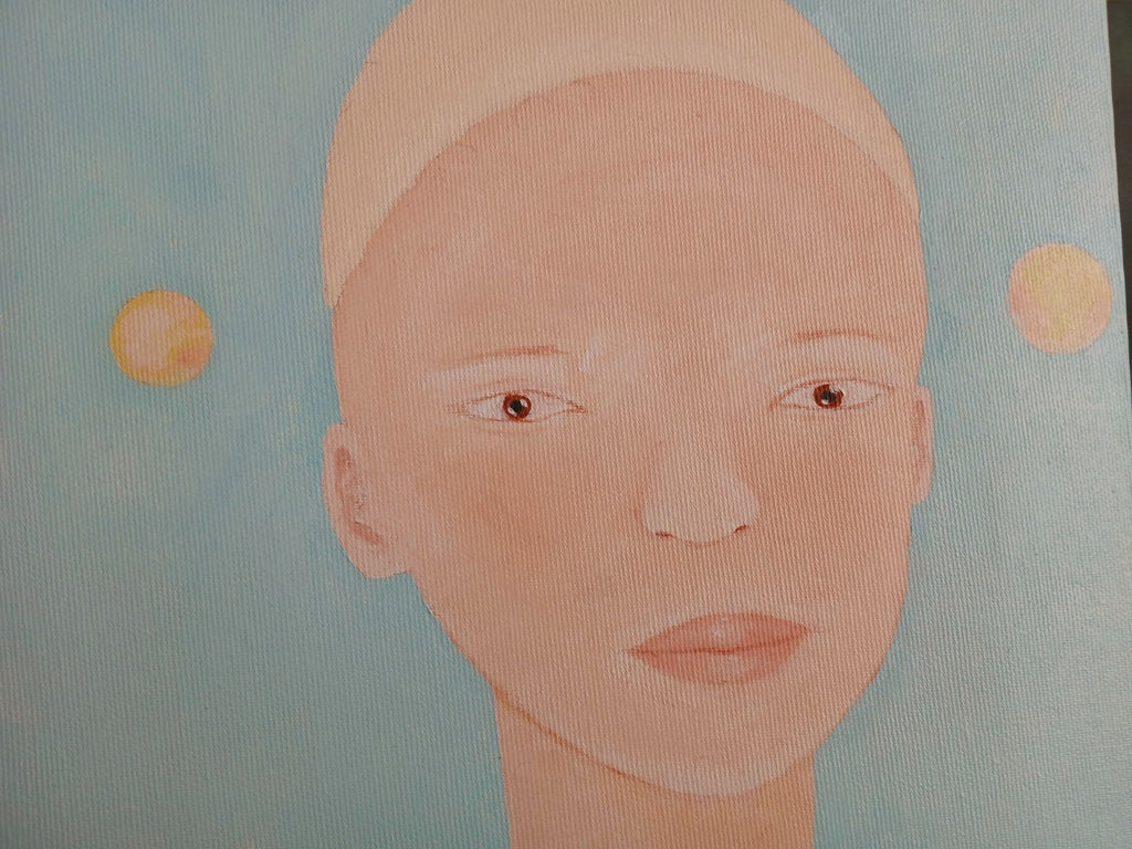 Woman and his son in front to the Andromeda's sky