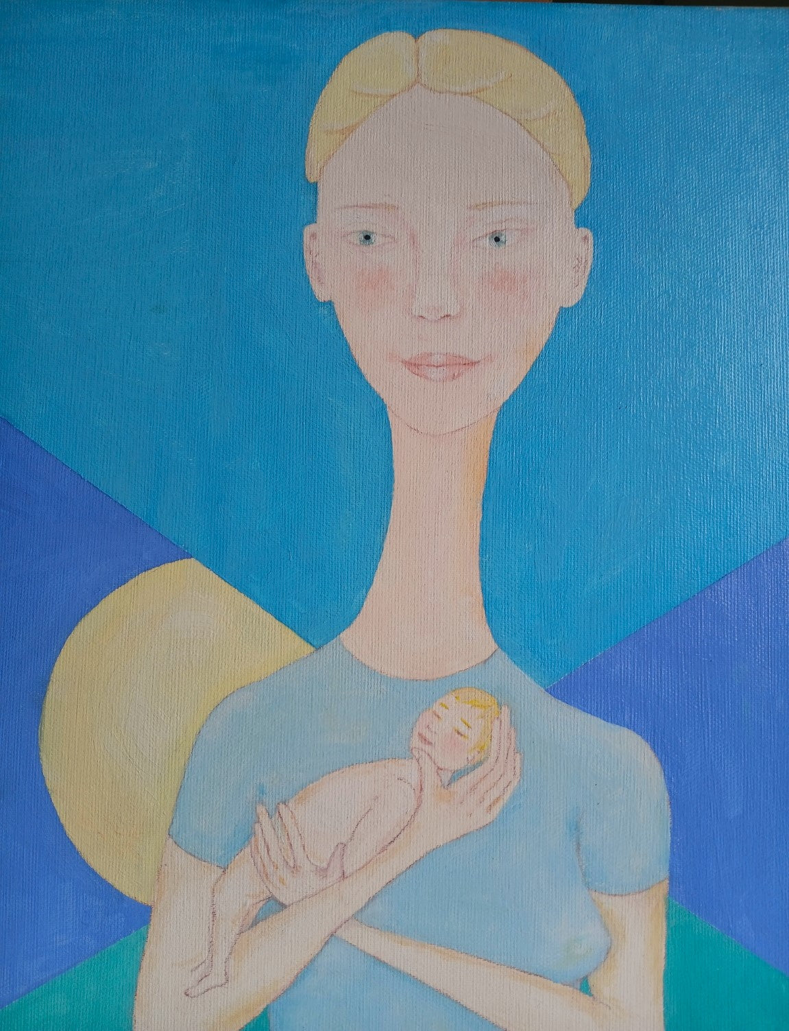 Casual meeting among the stars with a mother and her newborn
