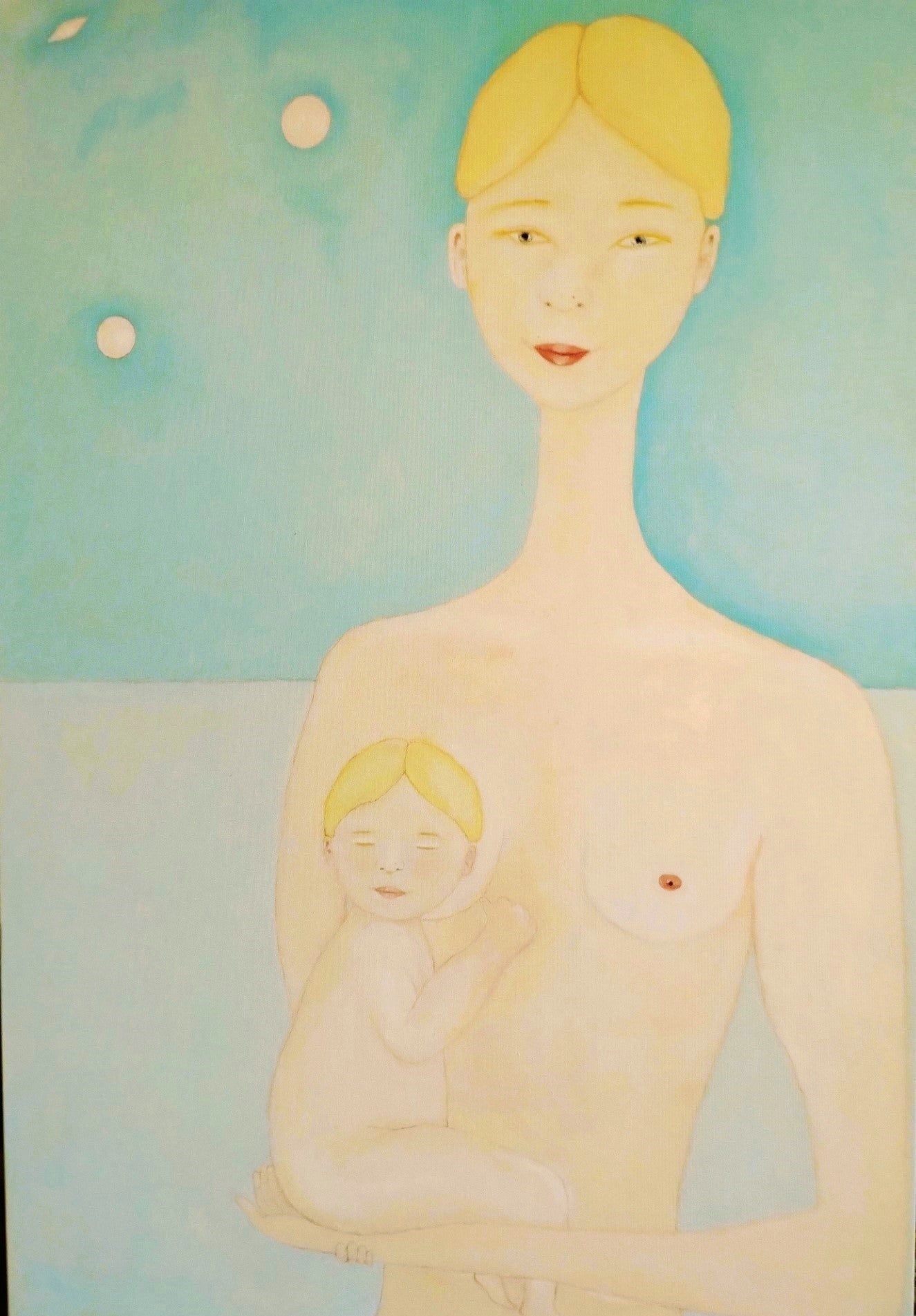 Ayu mom and her blonde child Ayu mamma e la sua bambina bionda