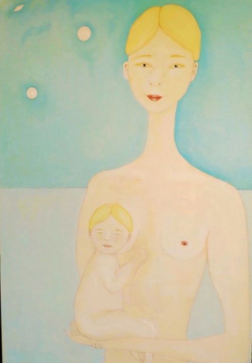 Ayu mom and her blonde child Ayu mamma e la sua bambina bionda