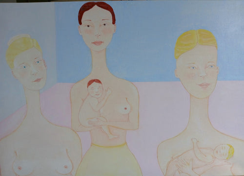 Ayu with her newborn and other mothers