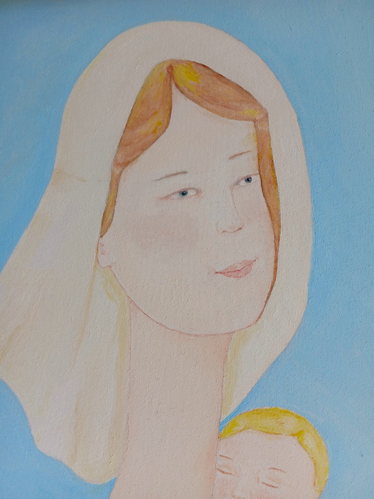 Young mother and her child on Andromeda Galaxy