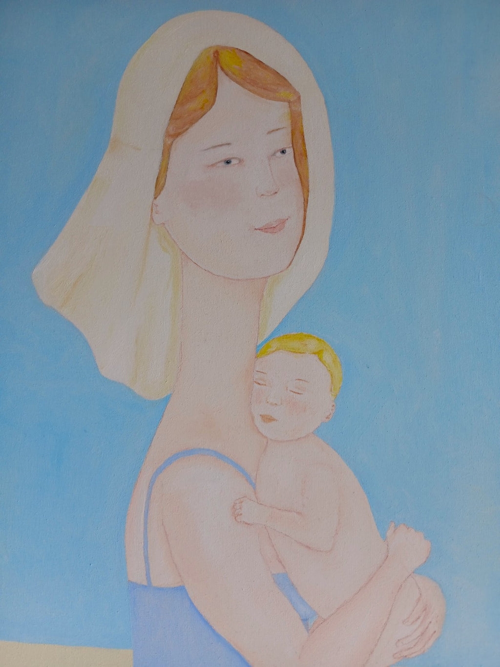 Young mother and her child on Andromeda Galaxy