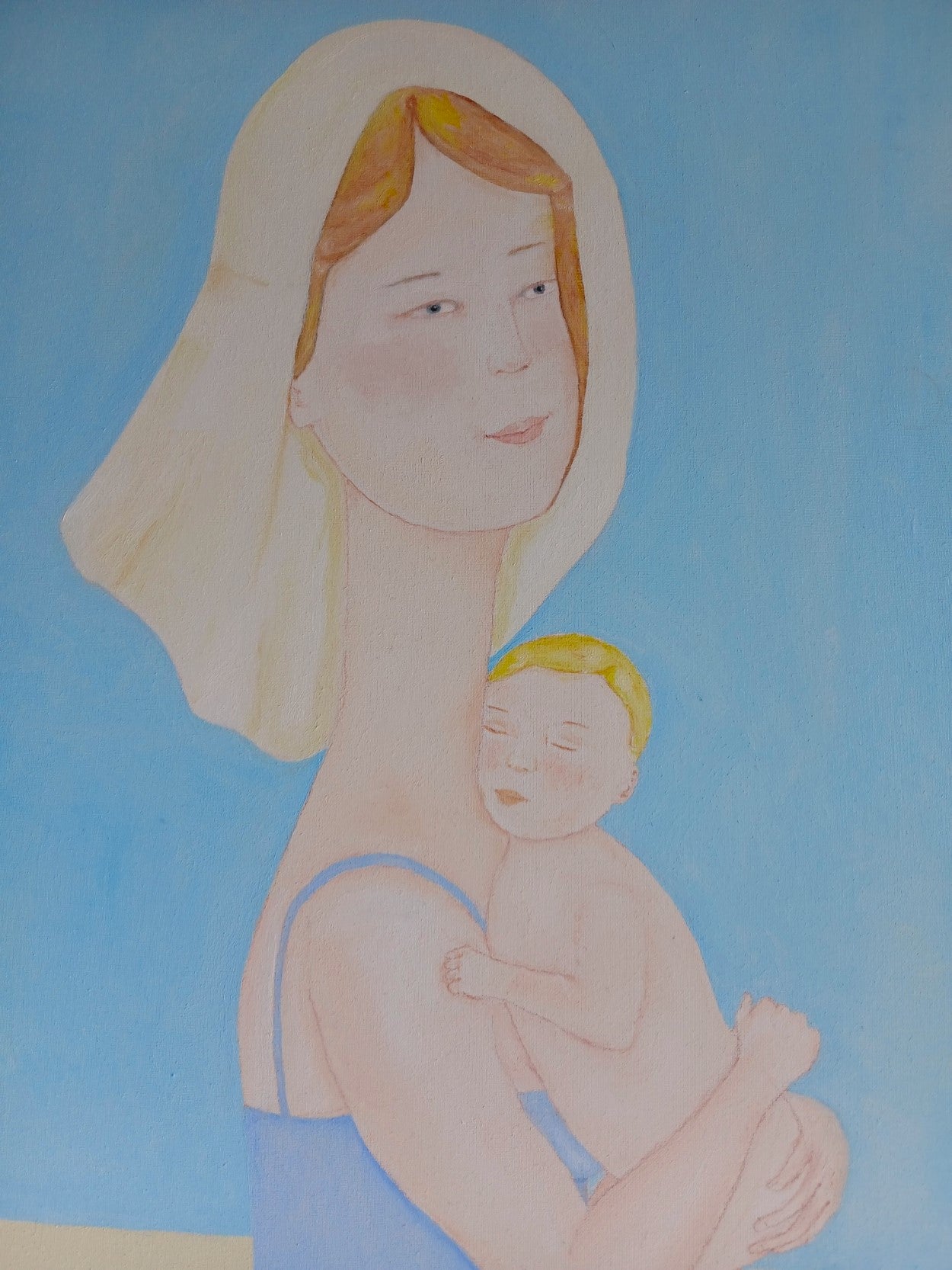Young mother and her child on Andromeda Galaxy