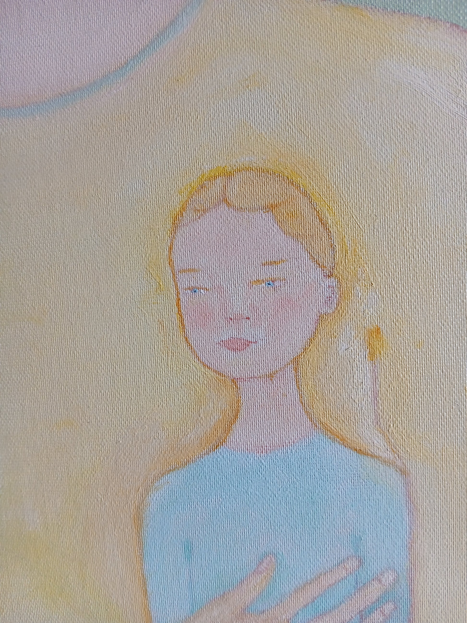 Mother with her child and horse