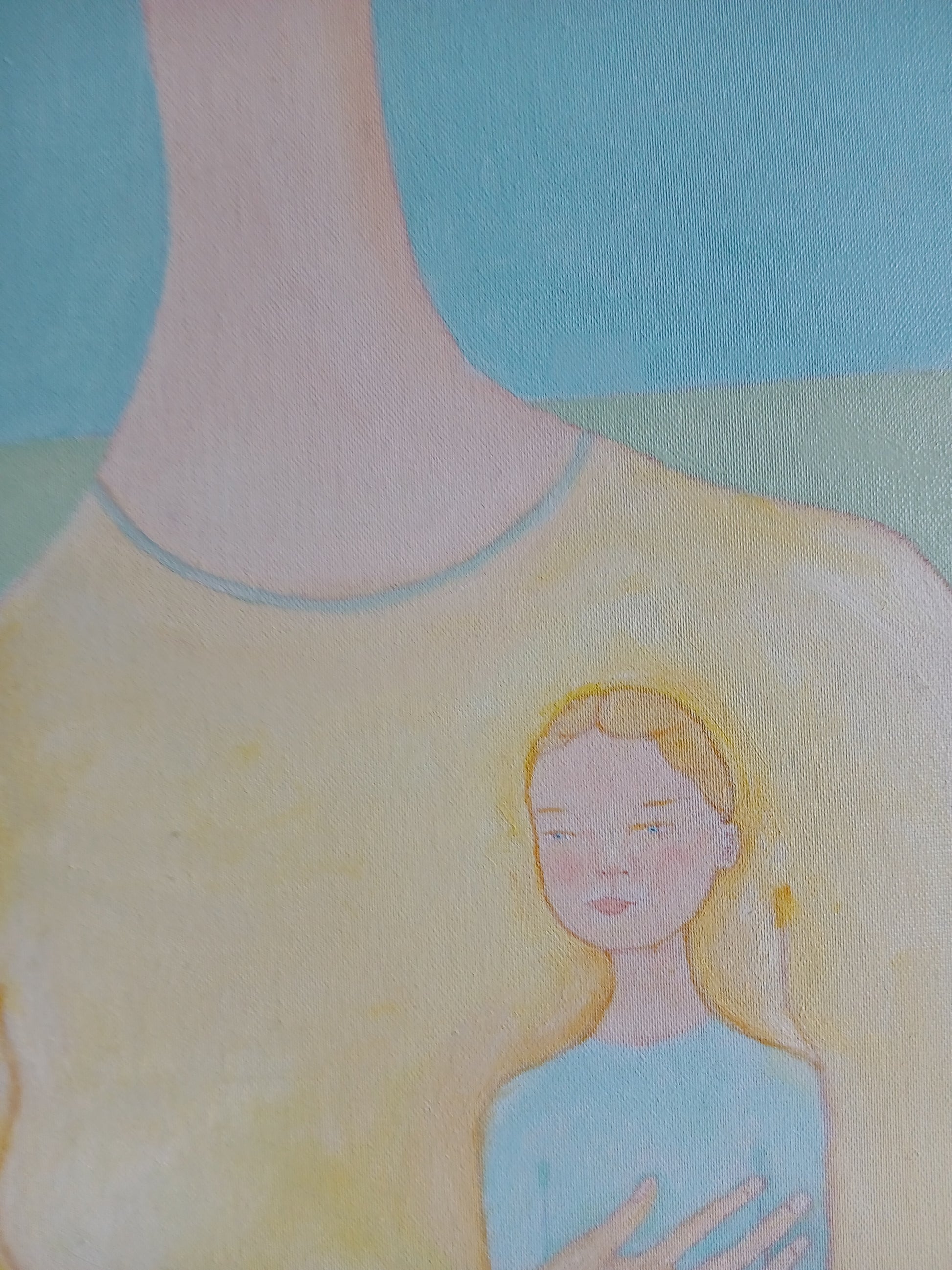 Mother with her child and horse