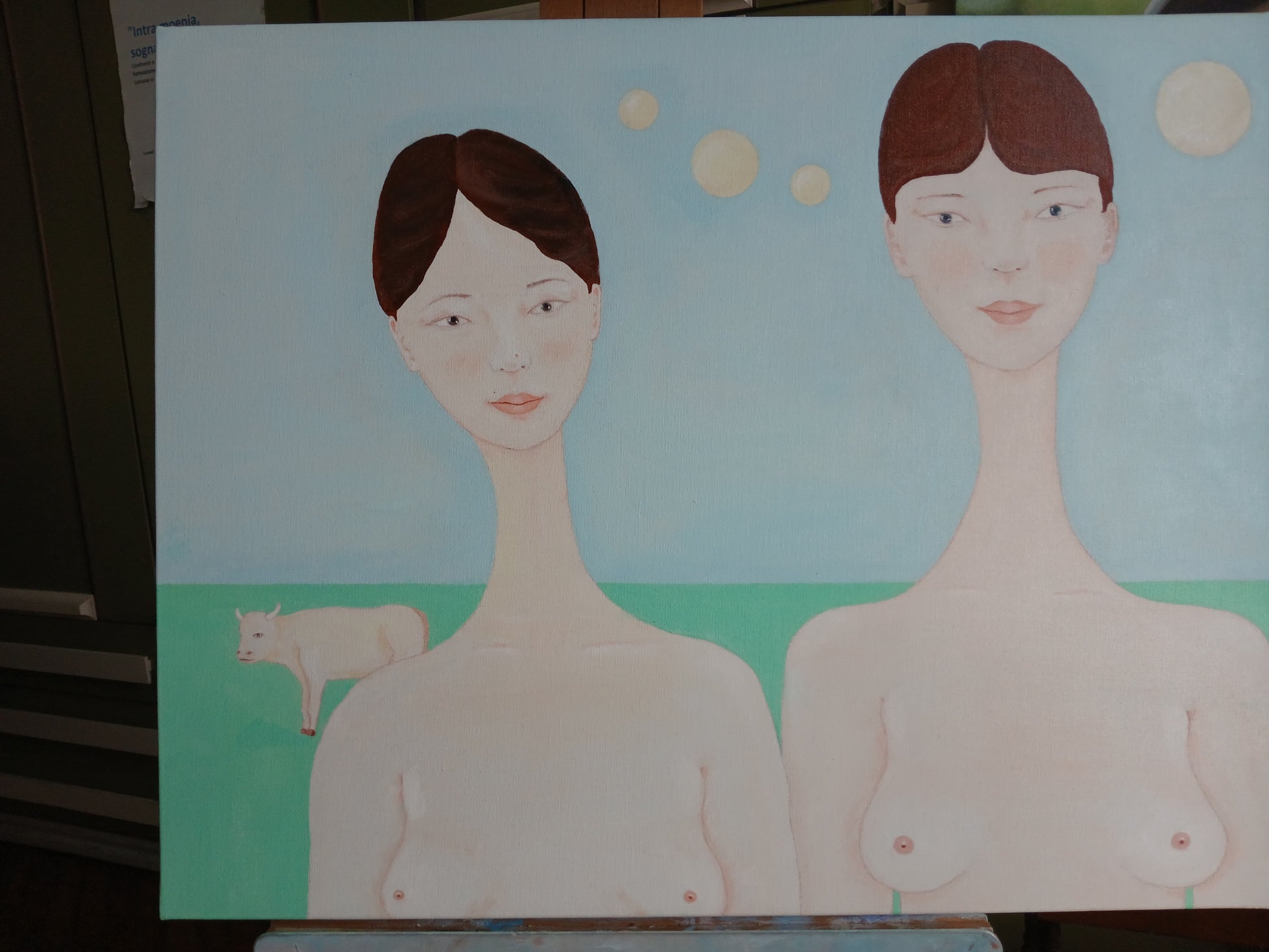 Two female beings in the countryside