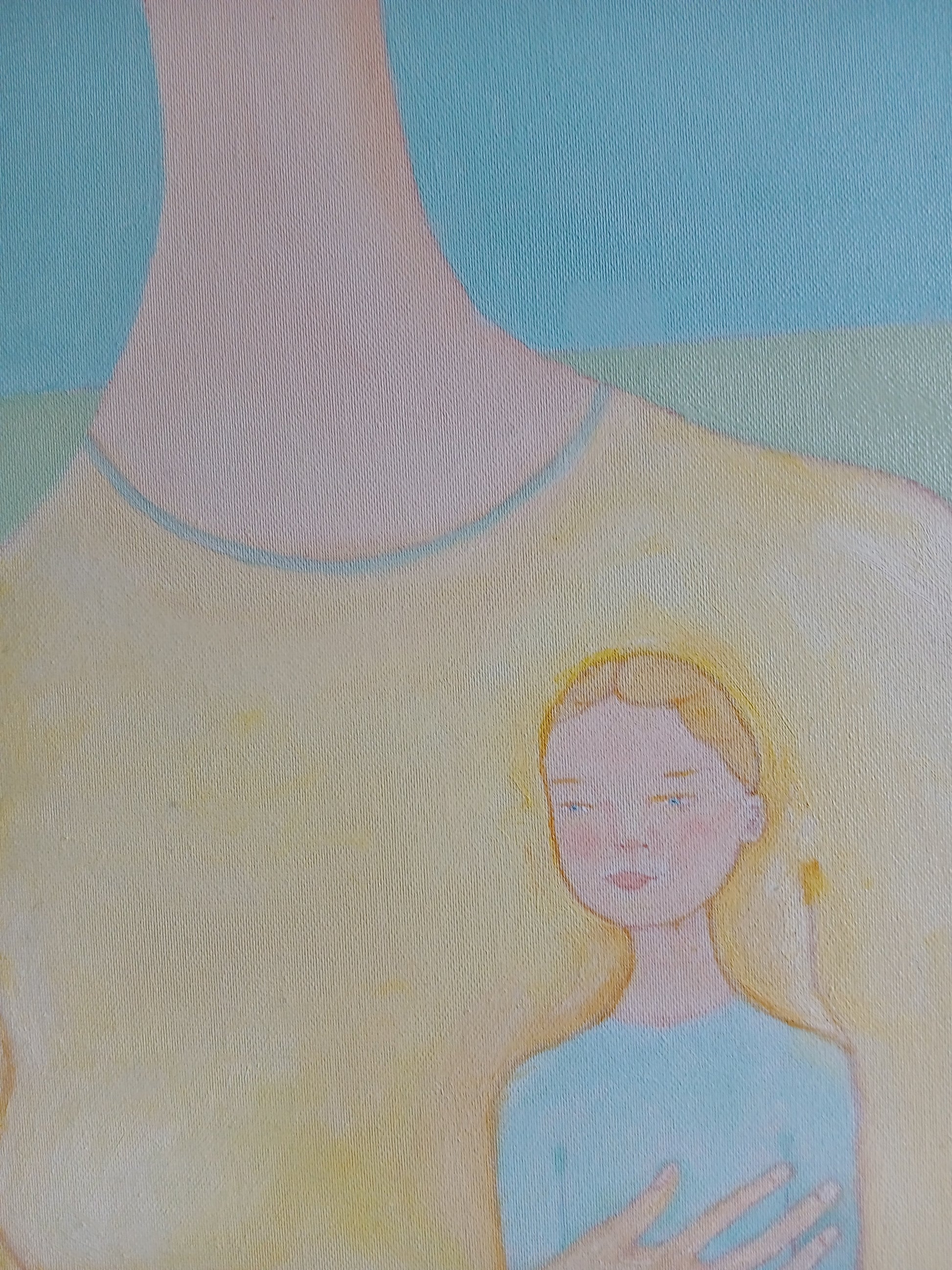 Mother with her child and horse