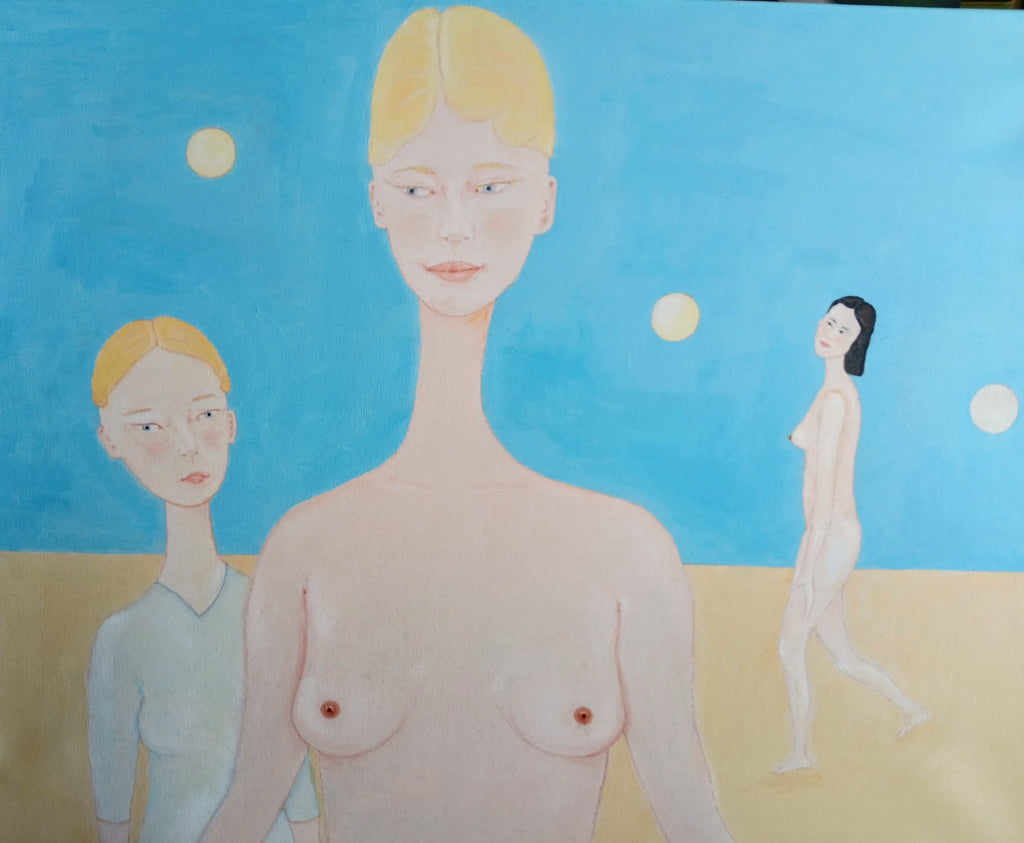 Earth's japanese woman, Ayu,  meets two female beings on Andromeda Galaxy