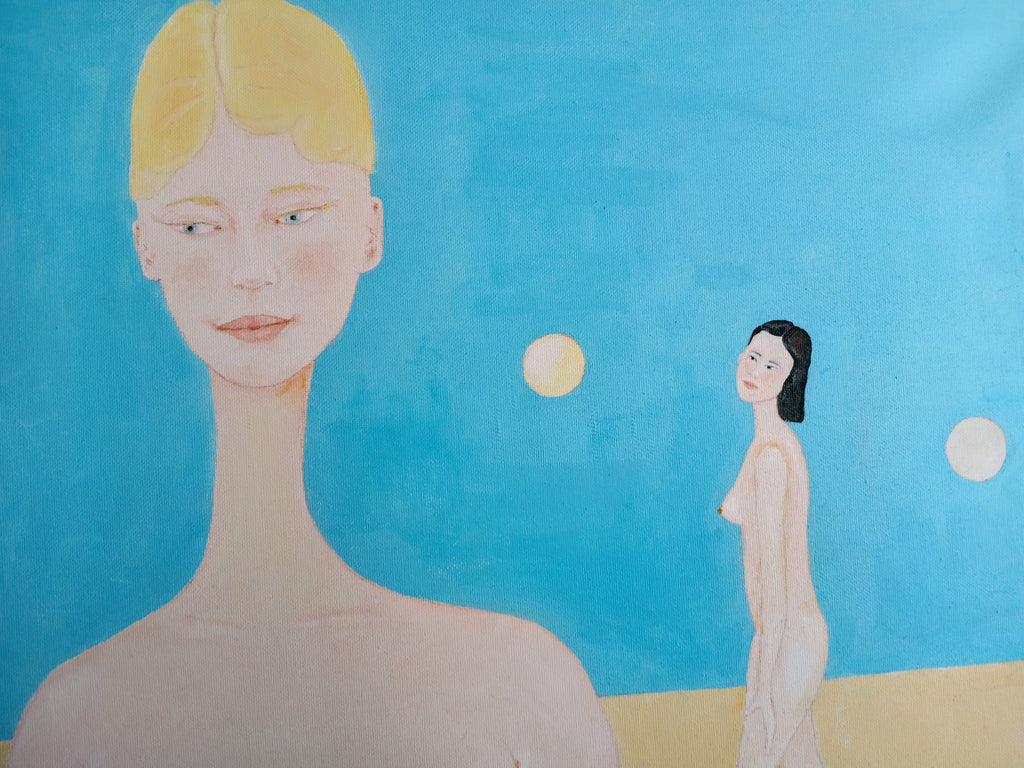 Earth's japanese woman, Ayu,  meets two female beings on Andromeda Galaxy